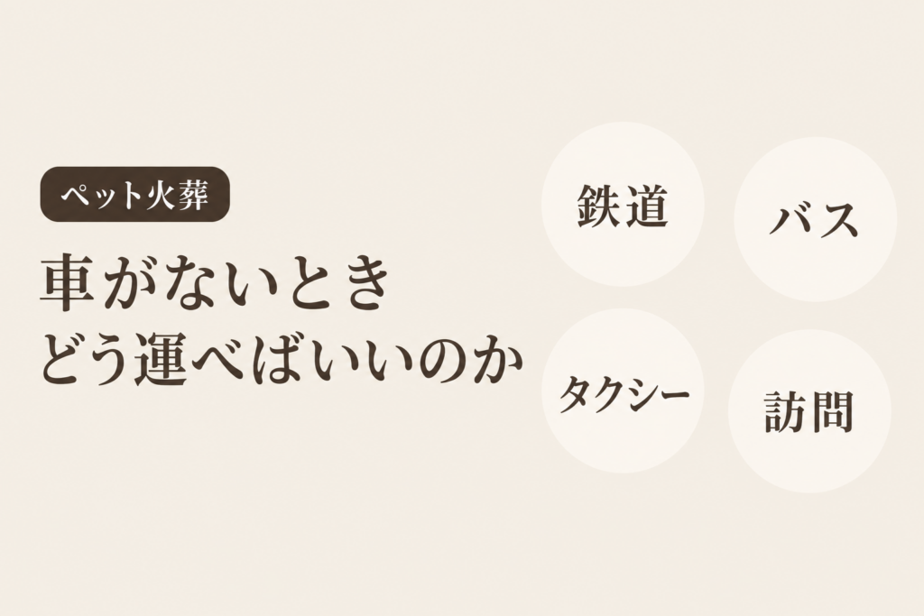 車がないとき、ペットの遺体はどう運ぶ？